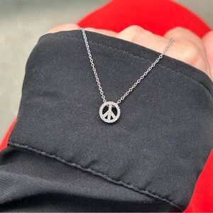 14K white gold Peace Sign Earrings